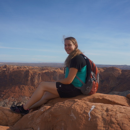 Im Canyonland National Park in Utah vor einem Meteoritenkrater, auf meiner Reise am Ende des CCP Jahres.