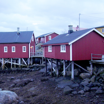 Traditionelle Fischerhäuser auf den Lofoten