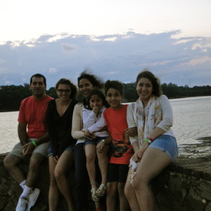 Ma famille d'accueil et moi après avoir été à "Las Termas" à Salto, des bains chauds 